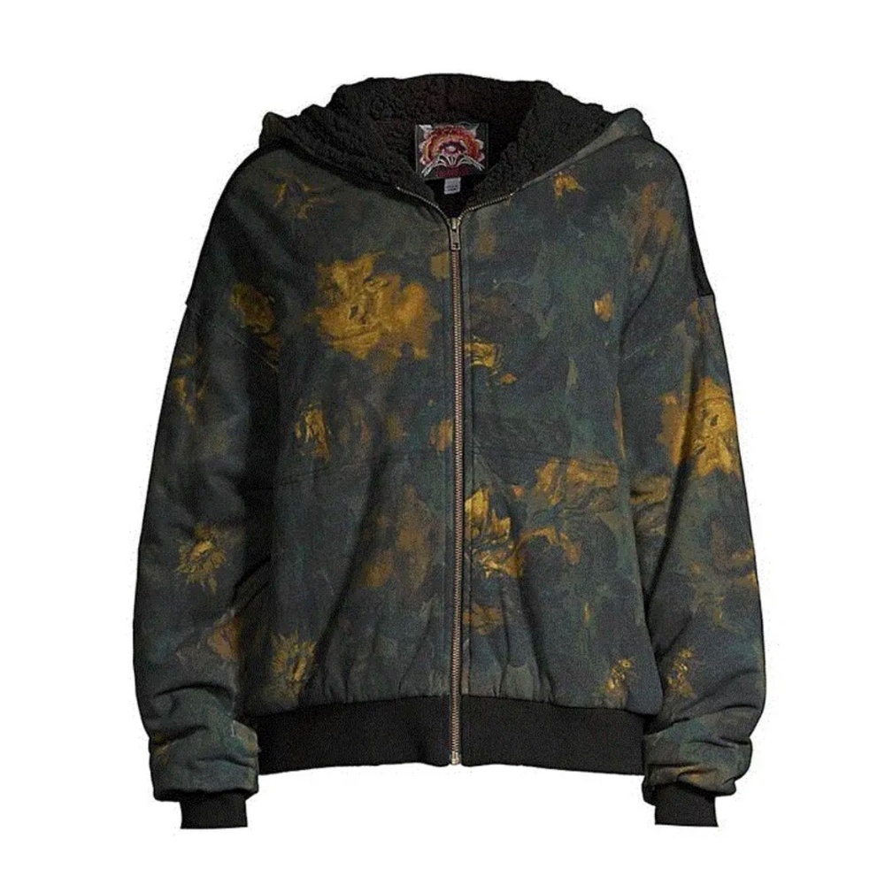 Johnny Was Lucid Verde Sherpa-Lined Hoodie - Size Large